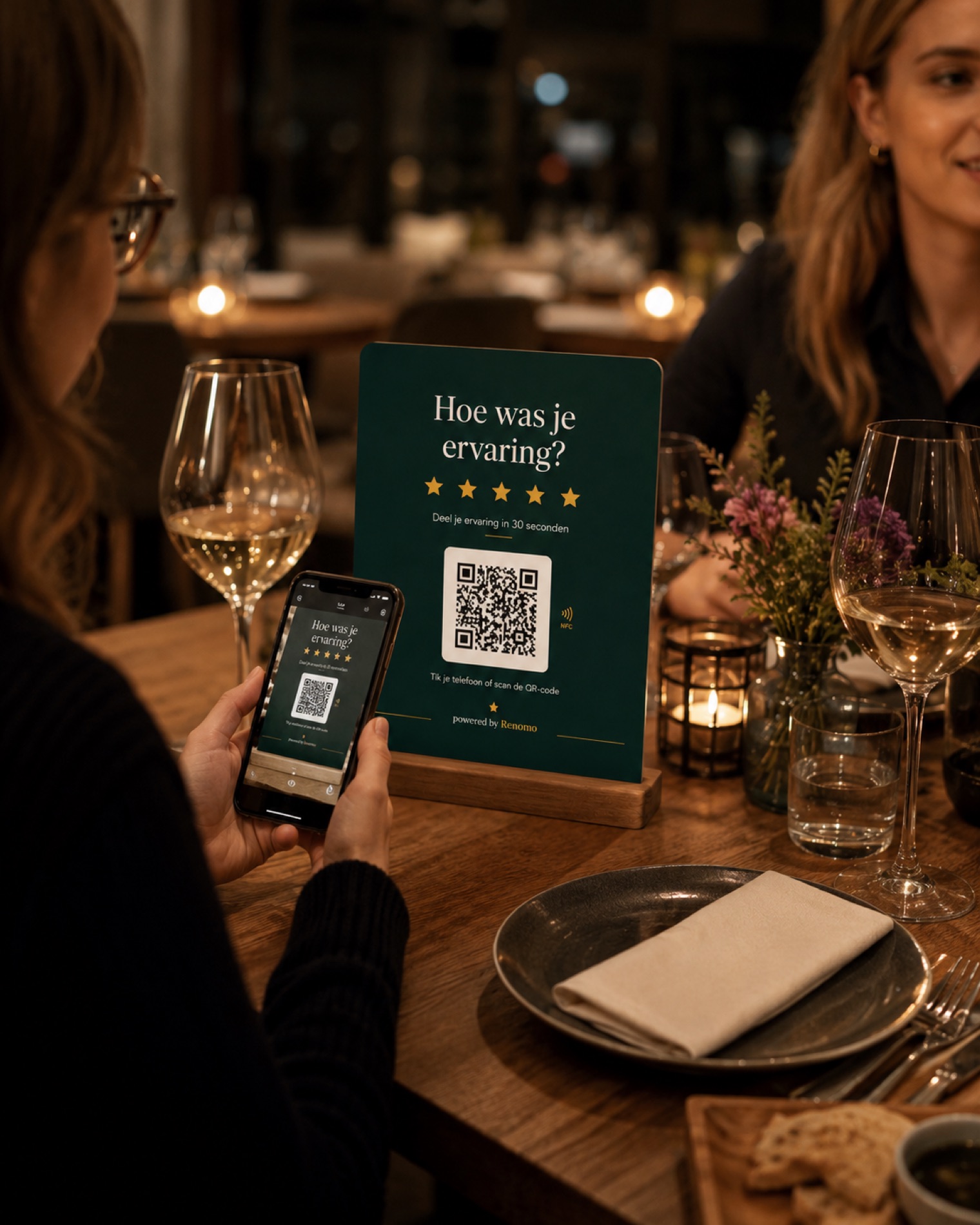 Klant deelt een ervaring via de feedbackpagina op de telefoon